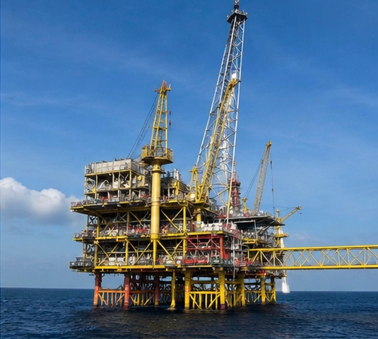 Offshore platform at sea